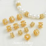 18k Gold Plated Barrel Beads Wheel Beads Color Preservation Zircon Beads Handmade DIY Beaded Material Bracelet Necklace Accessories
