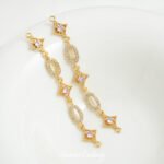 Copper Plated Gold Double Hanging Zirconium Drill Chain Handmade DIY Bracelet Necklace Earrings Beaded Beaded Jewelry Accessories Material - Image 7