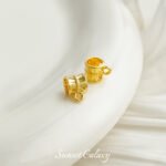 Tee Pendant Beaded Copper Plated Real Gold Carved Beads Handmade DIY Bracelet Necklace Beaded Beaded Accessories Material - Image 5