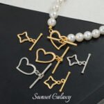 Love star plated real gold otbuckle jewelry closing buckle handmade diy beaded bracelet necklace jewelry accessories material