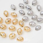 18k gold color retention irregular micro inlaid zircon potato beads handmade diy string bracelet necklace accessories - Image 2