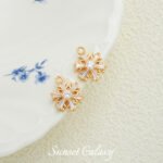 18k Gold Plated Zirconium Diamond Snowflake Love Single and Double Pendant Handmade DIY Beaded Material Bracelet Necklace Accessories - Image 19