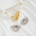 Double Round Coil Connection Buckle Plated Real Gold Color Preservation Handmade DIY Bead Bracelet Necklace Beaded Jewelry Accessories Material