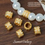 18K Real Gold Plated Zircon High Color Retention Barrel Beads Spacer Beads Handmade DIY Beaded Bracelet Necklace Jewelry Accessories Material - Image 6