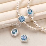 Butterfly Aquamarine Inlaid Zircon Beaded Pendant Handmade DIY Beaded Bracelet Necklace Accessories - Image 5