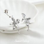 Copper-plated Real Gold High Color Retention Elegant Flower Earrings diy Handmade Bracelet Necklace Beads Loose Bead Accessories Material - Image 9