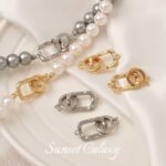 18k gold color baroque square pearl finishing connection button handmade diy beaded necklace accessories