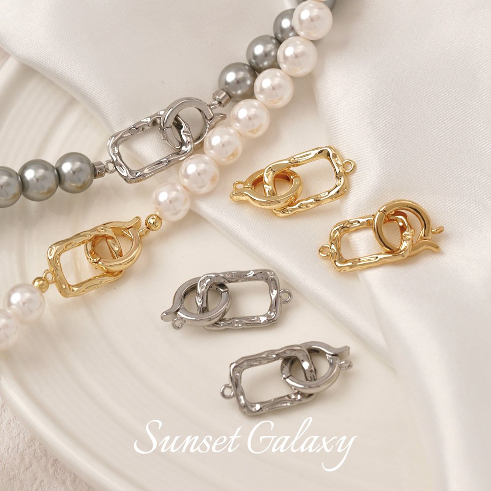 O1CN01HlZ0RE1XU9s64sl2W_2217832672926-0-cib 18k gold color baroque square pearl finishing connection button handmade diy beaded necklace accessories - Image 1