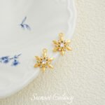 18k Gold Plated Zirconium Diamond Snowflake Love Single and Double Pendant Handmade DIY Beaded Material Bracelet Necklace Accessories - Image 17