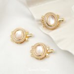 Color-preserving 18K gold oval inlaid beetle zircon pin buckle closing buckle diy jewelry bracelet necklace connection buckle accessories - Image 2