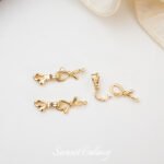 18K Gold-Plated Real Gold 8-Character Bow Ending Connection Buckle Handmade DIY Beaded Necklace Jewelry Accessories - Image 4