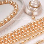 Gold champagne imitation Shijia pearl straight hole through hole beads loose beads handmade DIY beaded bracelet necklace accessories - Image 2