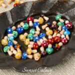 Retro Polka Dot Handmade Glass Small Mushroom Lamp through Hole Beads Handmade DIY Bracelet Necklace Jewelry Accessories Material