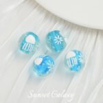 Japanese hand-painted goldfish glass beads round beads handmade DIY bracelet necklace beaded loose beads earrings accessories material - Image 8