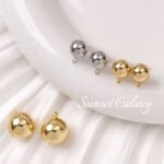 18k gold plating real gold hanging ring with ring beanstalk earrings earrings earrings handmade diy ear accessories materials - Image 4