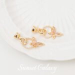 Color preserving 18K gold inlaid zircon butterfly connection buckle diy bracelet necklace accessories beaded jewelry material - Image 2