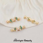 Color-preserving gold-plated emerald micro-inlaid zircon tail buckle beaded diy handmade bracelet necklace jewelry accessories material - Image 6