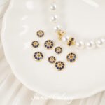 Copper Plated Real Gold Diamond Zircon Flower Bead Shoult Bead Shoult Accessories Handmade DIY Bracelet Necklace Beaded Material - Image 2