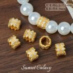 18K Gold-Plated Color-Preserving Micro-Paved Zircon Wheel Beads Spacer Beads Handmade DIY Beaded Bracelet Necklace Jewelry Accessories Material - Image 19