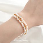 Double hanging color inlaid zirconium round heart-shaped stars double row beads handmade DIY bracelet necklace beads loose beads material - Image 2