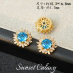 18K Sunflower Zircon Rose Cut Full Zircon Accessories Handmade DIY Beaded Bracelet Necklace Jewelry Accessories Material - Image 16