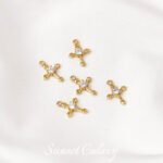 18k gold color retaining micro inlaid zircon cross pendant handmade DIY beaded bracelet necklace jewelry accessories - Image 7