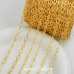 18K gold and silver flat O chain side chain handmade DIY beaded material bracelet necklace jewelry earring accessories material - Image 5