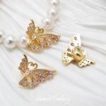 Copper Plated Real Gold Zirconium Butterfly Angel Wings Beads Beads Handmade DIY Bracelet Necklace Beaded Accessories Material - Image 2