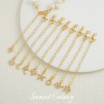 18k Butterfly Star Full Zirconium Coil Chain Lobster Buckle Extended Chain Handmade DIY Beaded Material Necklace Bracelet Accessories