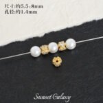 High Color Retention 18K Gold Plated Zircon Clover Spacer Beads Handmade DIY Beaded Bracelet Necklace Jewelry Accessories Material - Image 11