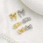 Color-preserving alloy rose bow beads handmade DIY beaded bracelet necklace beaded jewelry accessories material - Image 4