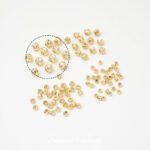 Color-preserving 18K Gold Flower Cross-cut Beaded Melon Pattern Beads Handmade DIY Beaded Bracelet Necklace Earrings Accessories - Image 13