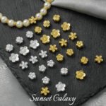 18k gold color five-petal flower four-leaf clover accessories handmade diy beaded material bracelet necklace earring accessories