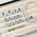 Butterfly Aquamarine Inlaid Zircon Beaded Pendant Handmade DIY Beaded Bracelet Necklace Accessories - Image 3