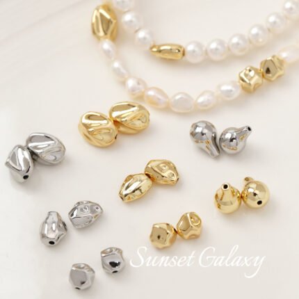 18k gold color baroque irregular stone beads loose beads handmade DIY string bracelet necklace accessories