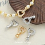 18k Seiko Micro Inlaid Love Round Double End Buckle Handmade Beaded DIY Material Bracelet Necklace Accessories - Image 3