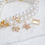 14k color-preserving zirconium floret double-row diy jewelry beaded spacer double-hole beaded bracelet necklace accessories material - Image 2