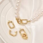 18k gold color baroque square pearl finishing connection button handmade diy beaded necklace accessories - Image 4