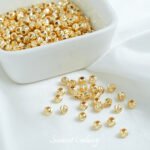 Color-preserving 18k gold cross-section flower beads melon pattern beads loose beads handmade DIY beaded bracelet necklace accessories - Image 7