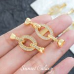 18k gold micro inlay pig nostril universal closing buckle handmade beaded diy material bracelet necklace accessories - Image 2