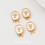 18K Gold Angel Set Fritillaria Oval Buckle DIY Bracelet Necklace Connection Buckle Accessories Jewelry Beaded Material - Image 2