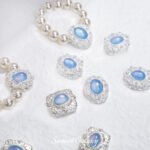 Silver-plated Color-preserving Inlaid Aquamarine Separated Beads diy Handmade Beaded Bracelet Necklace Loose Bead Jewelry Material Accessories - Image 2