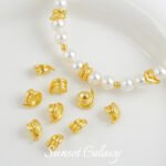 18k Gold Plated Snail Line Round Beads Multi-use Accessories Handmade DIY Bracelet Necklace Jewelry Beaded Material - Image 3