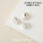 18k color retention zircon irregular square stone beads handmade diy beaded bracelet necklace jewelry accessories material - Image 11