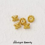 Sand gold hollow double-sided flower holder flower cap bead holder spacer handmade diy beaded bracelet jewelry accessories material - Image 10