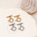 18K gold inlaid zircon four-leaf clover love-shaped Ot buckle closing buckle diy beaded bracelet necklace accessories - Image 8