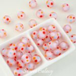 Lantern Glaze Frosted Round Pink Color Dot Wave Bead Handmade Pliers DIY Material Bracelet Necklace Accessories - Image 5