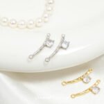 Gold Plated Zirconium Simple Double Hanging Pendant Handmade DIY Bracelet Necklace Earrings Beaded Beads Material Accessories - Image 3