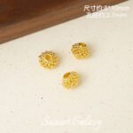 18K Strong Color-Preserving Mesh Flower Ball Cut Out Beads Handmade DIY Beaded Bracelet Necklace Jewelry Accessories Material - Image 16