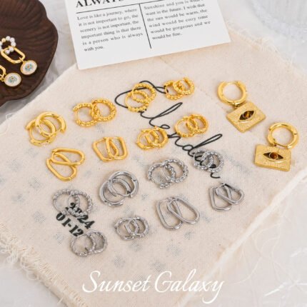 Color-Preserving Copper Plated Real Gold Simple Glossy Twist Earrings Earrings Handmade DIY Earrings Jewelry Materials Accessories